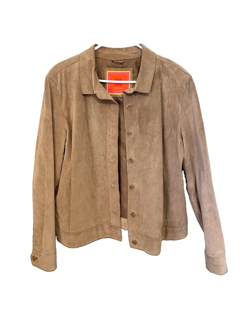 Issac Mizrahi Target Women's Tan Suede Button-Up Jacket M Pumpkin Patch